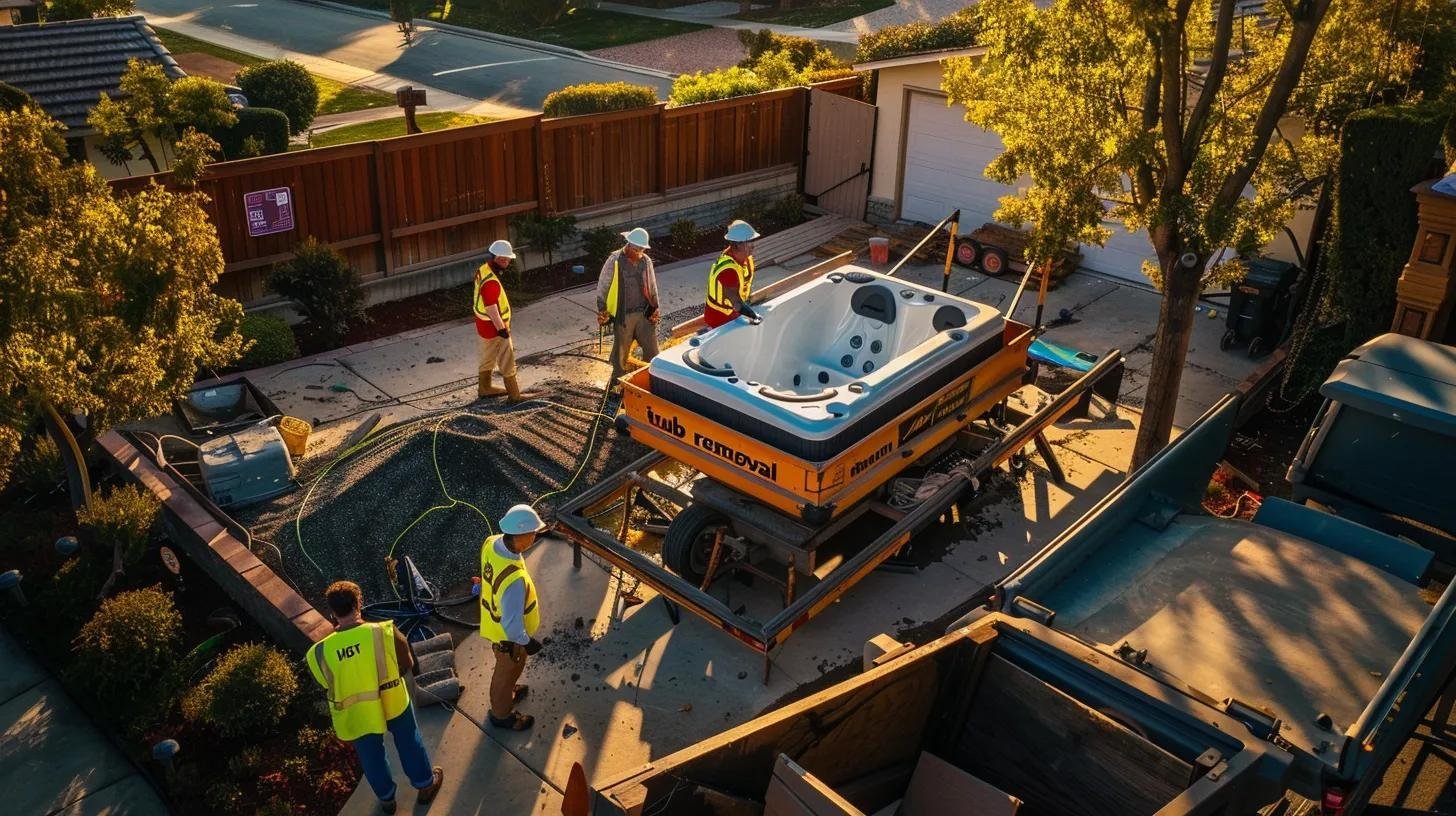 Infographic summarizing key takeaways for professional hot tub removal and DIY risks.